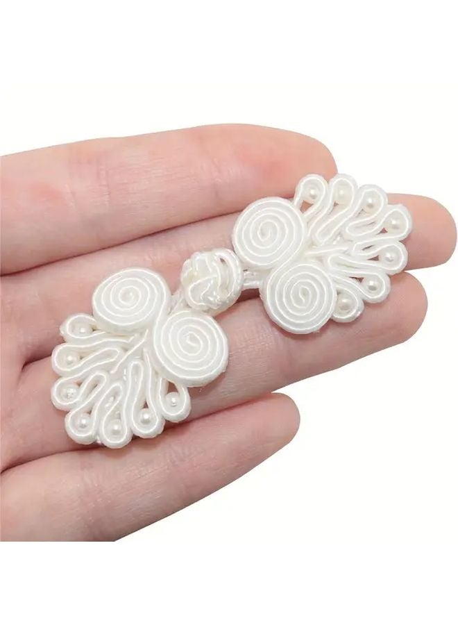 10 قطعة من أزرار الخياطة النايلون البيضاء العاجية لصنع السترات الصوفية والحرف الملابس ومثبتاتها - Image 4